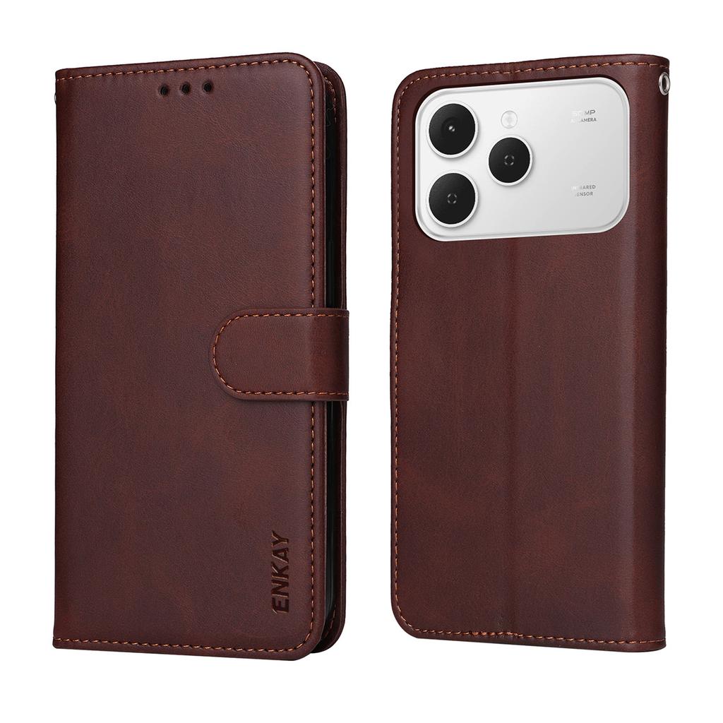 For TECNO Spark 40 4G PU Leather Wallet Case Phone Stand Cover with Tempered Glass