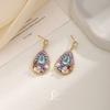 Monet Garden~ Delicate light luxury zircon flower earrings French retro water drop stud earrings, earrings, high-end earrings.