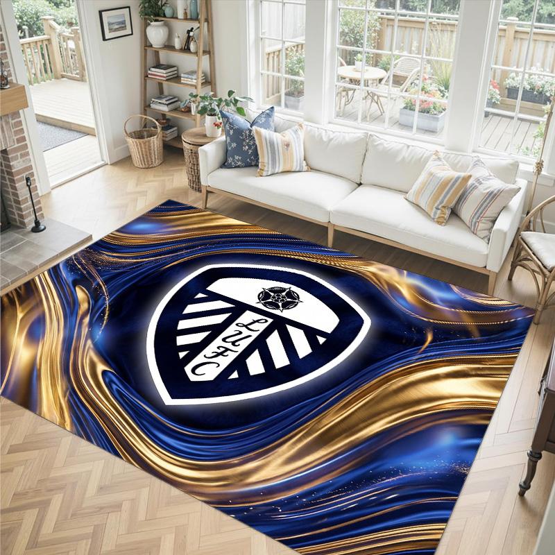 Футбольный дизайн Leeds United Хрустальный бархатный ковер Уютный Не?Нескользящий ковер с принтом для спальни, гостиной, прихожей