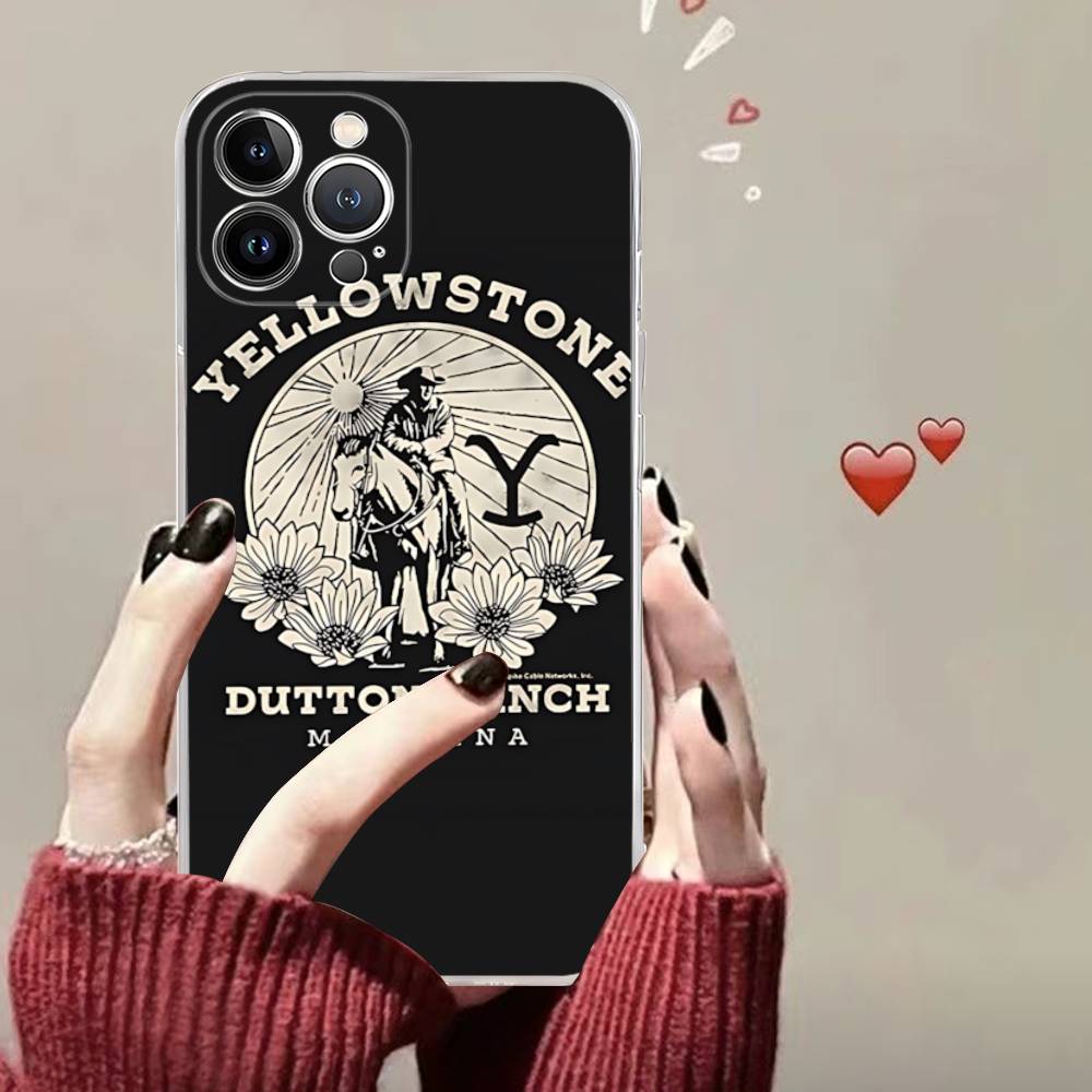 Tv Y-yellowstoneS Logo For IPhone 17 16 15 14 13 12 11 Pro Max Plus Mini Funda For Transparent Cover