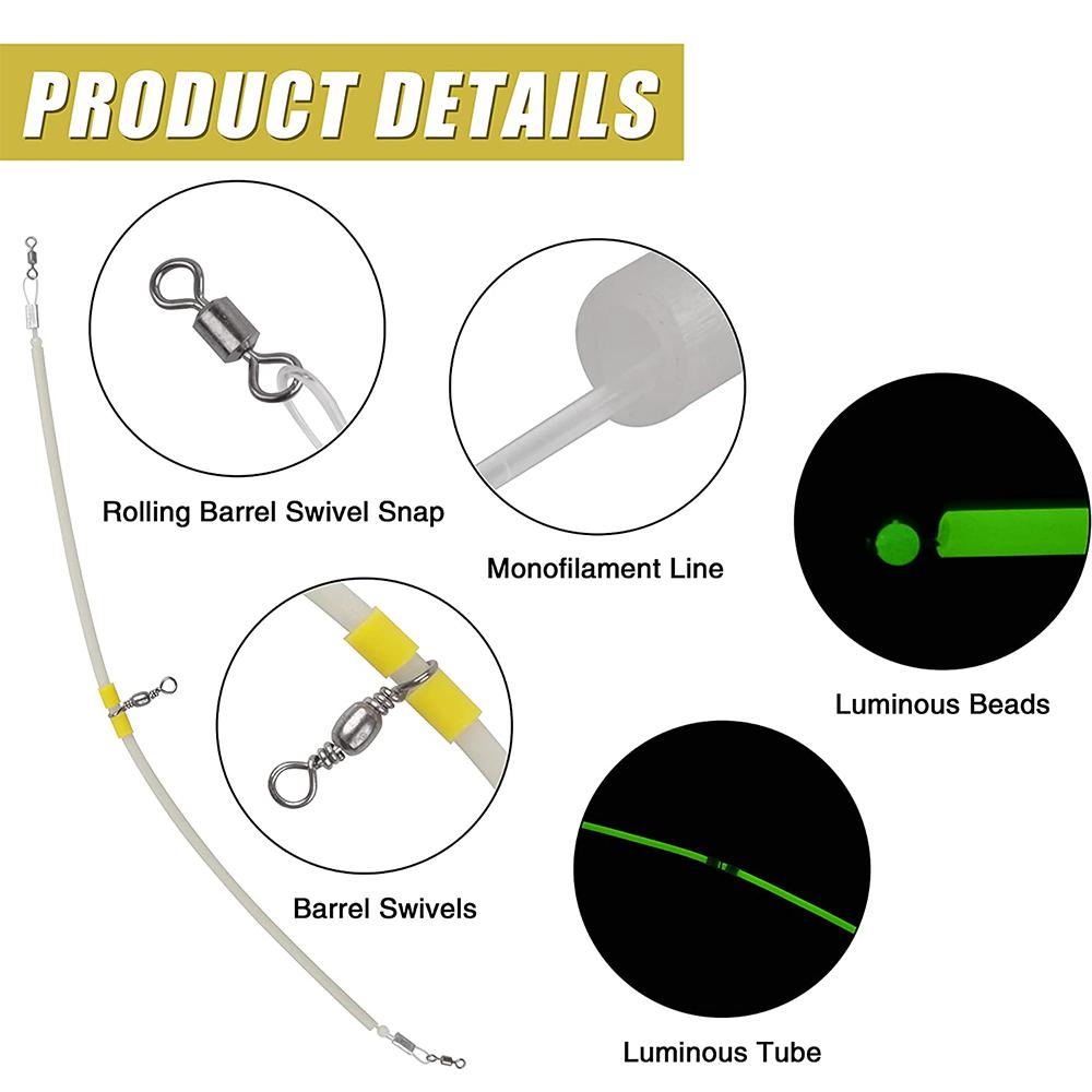 4 шт. Светящиеся рыболовные балансиры-коннекторы, кормушки, противозакручивающиеся трубки-бумы, трубки со светящимися бусинами, рыболовные снасти