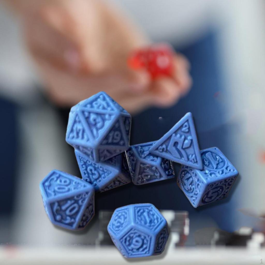 7 Piece Dice Set, Polyhedral Dice, Math Counting Teaching Aids, Multi-Sided Game Set