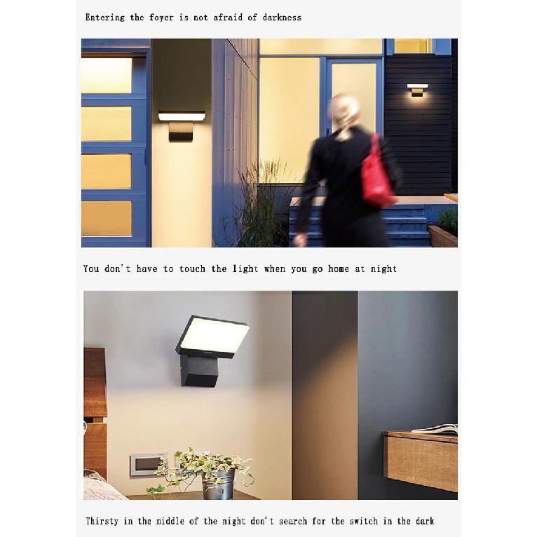 IP65 Waterproof Sensor Wall Lamp LED Outdoor Wall Light Adjustable Angle wall Lights Aluminum Alloy Entrance Corridor Balcony