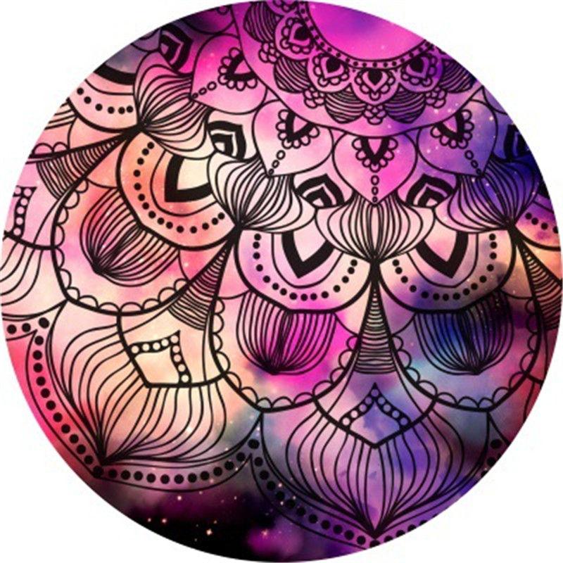 Красочный Звездный Геометрический Цветочный Центр Модный Ковер Гостиная Ретро Этнический Стиль Фиолетовый Мандала Круглый Ковер Подушка