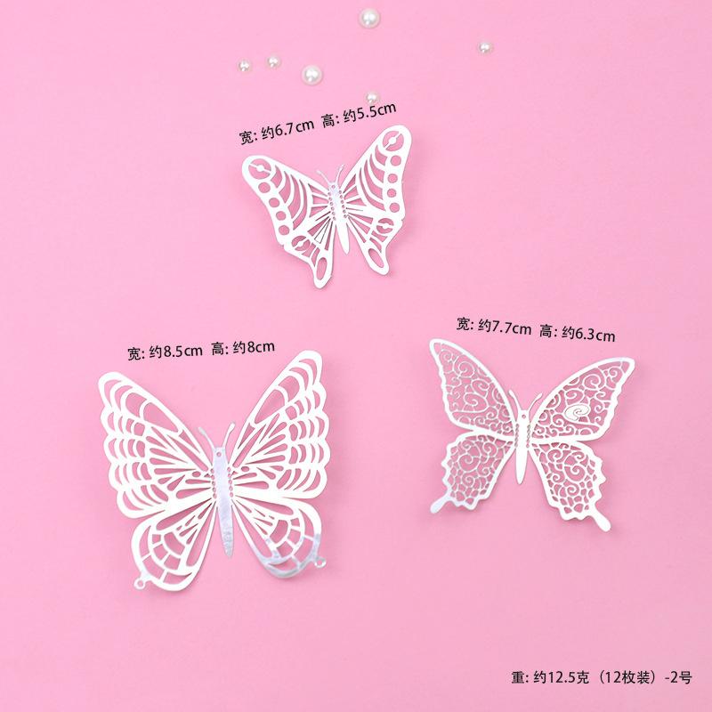Topper Gold 3D Baking Dessert Decor For Wedding Party Happy Birthday Cake 12Pcs Artificial Butterfly Butterflies Cupcake Toppers