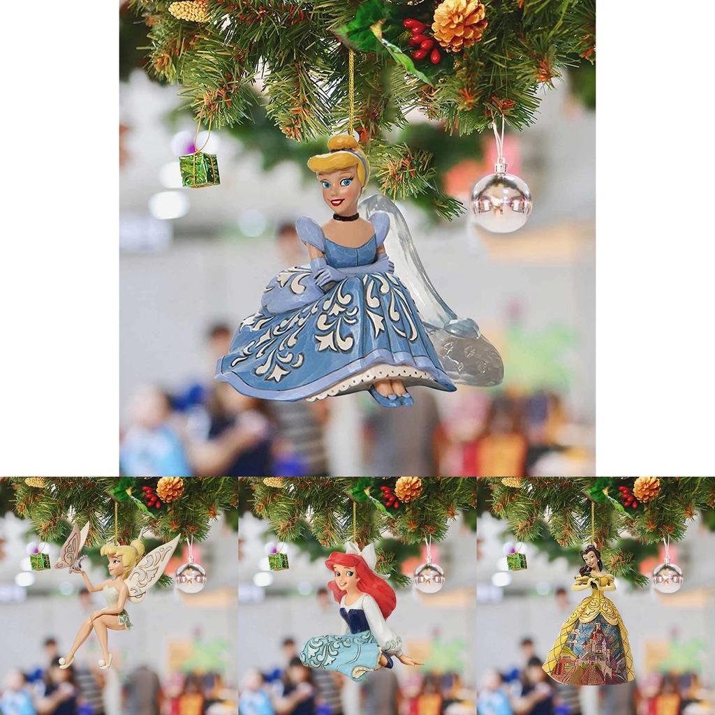 Delightful Snow White Ariel Belle Rapunzel Acrylic Pendant Ornaments Xmas Tree Decor