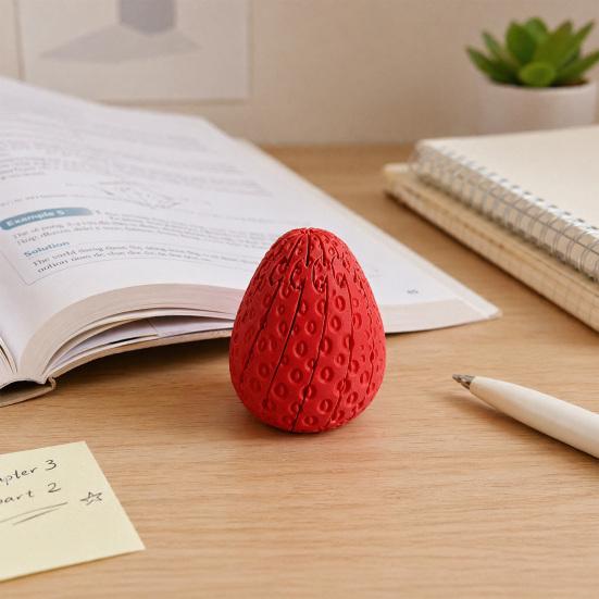 3D Printed Twisting Strawberry Toy, Stress Relief Slippery Strawberry Toy, Articulated Spiral Rotating Fruit Fidget Toy for Kids Adults