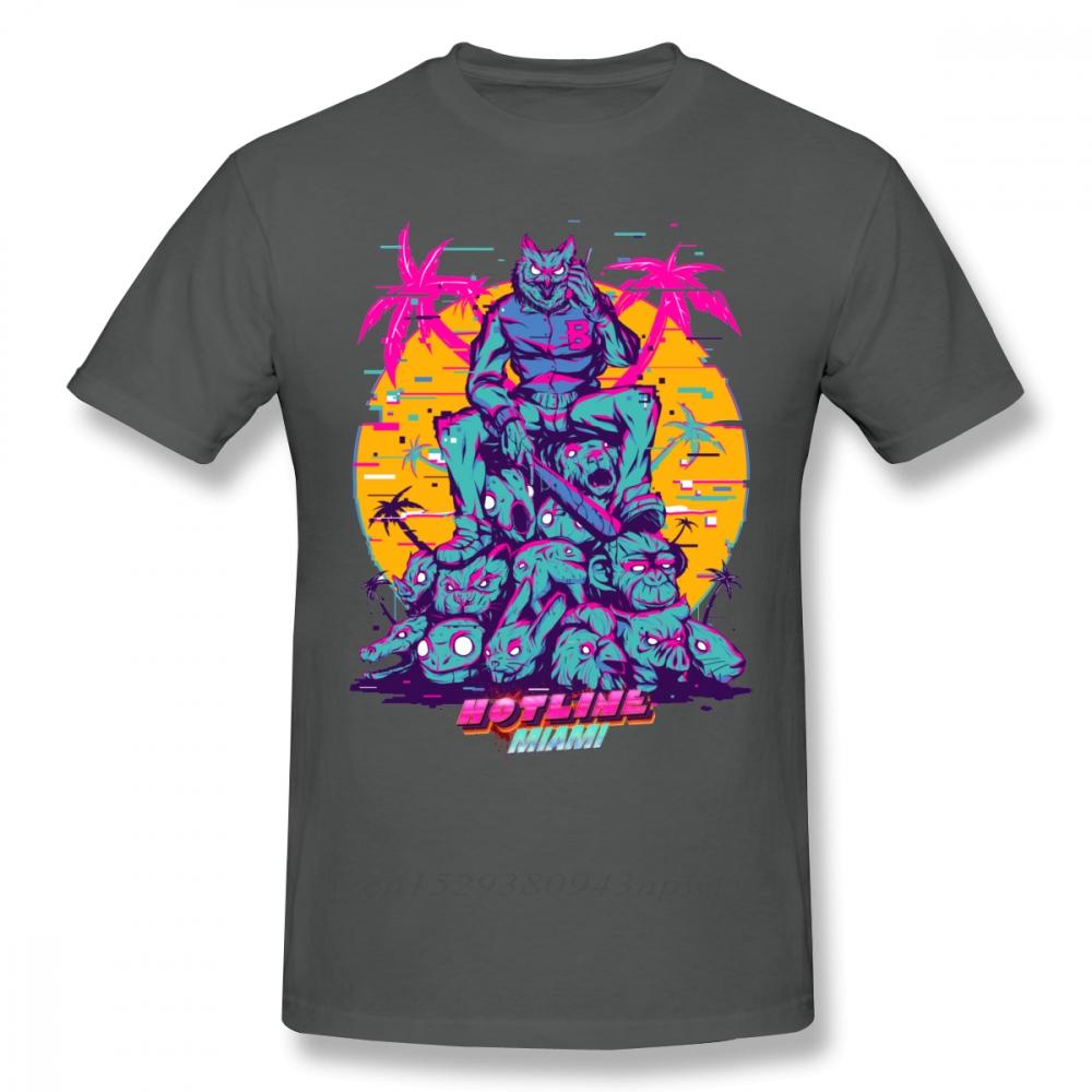 Футболка Hotline Miami Футболка Hotline Miami Модная Графическая Футболка 100% Хлопок Мужская 3XL Короткий Рукав Смешная Футболка