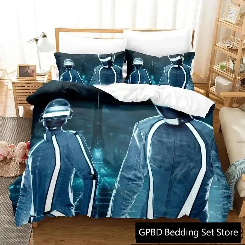 Luxury New 3D Print Daft Punk Bedding Set Duvet Cover Bed Set Quilt Cover Pillowcase King Queen Size Boys Adult Bedding Set
