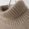 Women Sweater High Collar Long Sleeve Solid Color Knitting Tops Loose Fit Thickened Pullover Sweater Knitwear