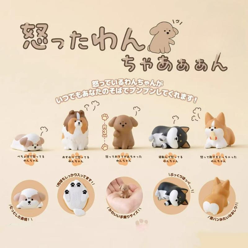 Japan Angry Cute Pet Dog Blind Box Toys Kawaii Animal Series Shiba Inu Pembroke Corgi Doll Model Toys Collect Ornaments