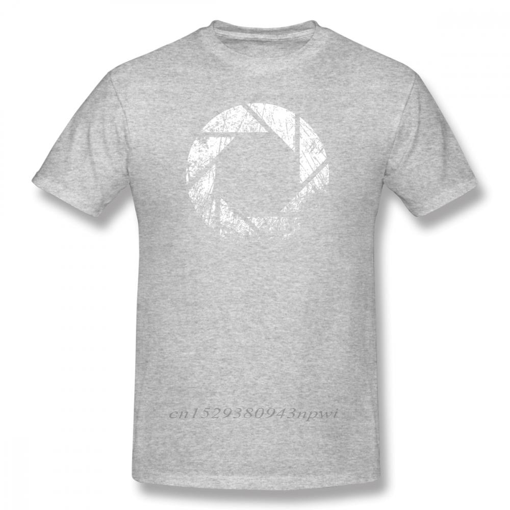 Portal T Shirt Aperture Laboratories Distressed TShirt 100 Cotton Male Tee Shirt Print Casual ShortSleeve Plus size Tshirt