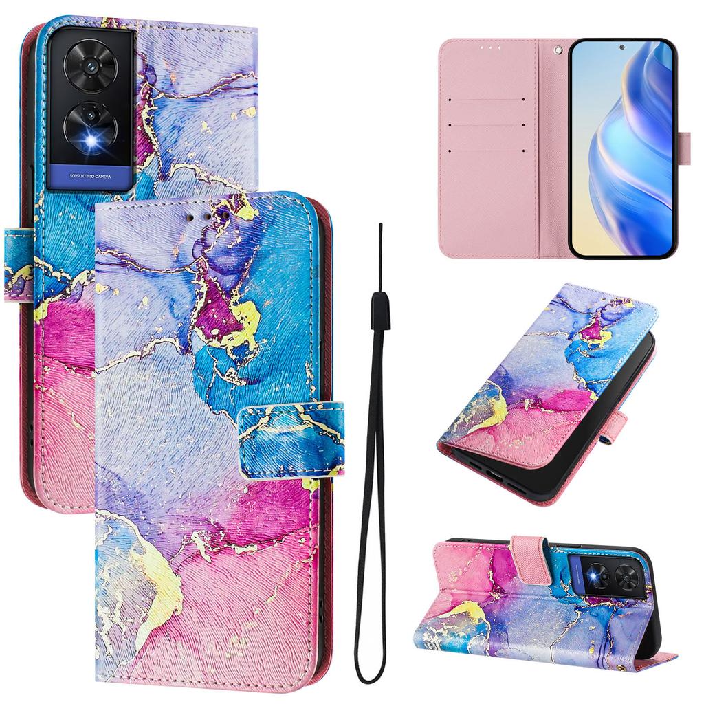 Colored Marble Luxury Painted Leather Case Wallet Book Style Cover for TCL 305,306,403,501,TCL 30,30 Plus,30 XE 5G,201,20 R,40R,TCL 40 SE...