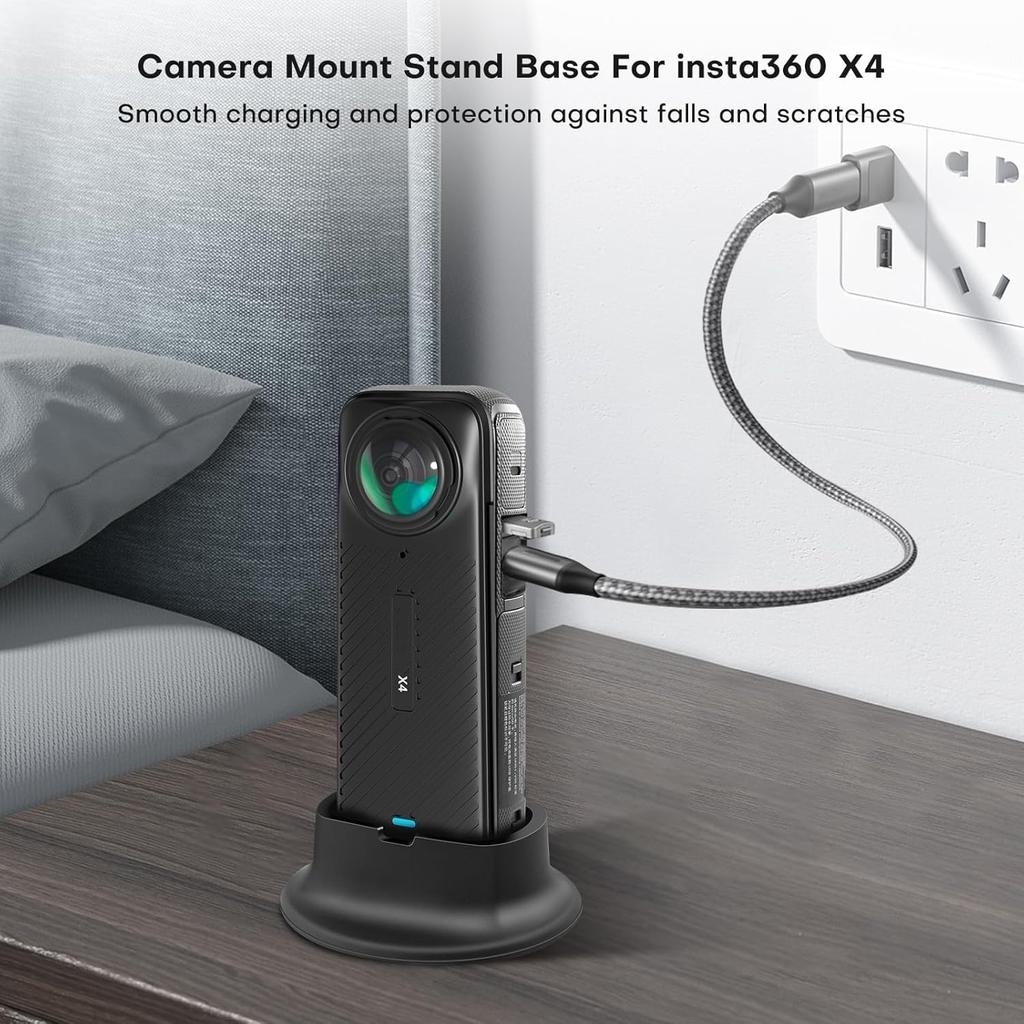 Silicone Desktop Base Holder Lens Cover For Insta360 X4 Fixed Desktop Stand Base For Insta360 X4 Mount Camera Accessories