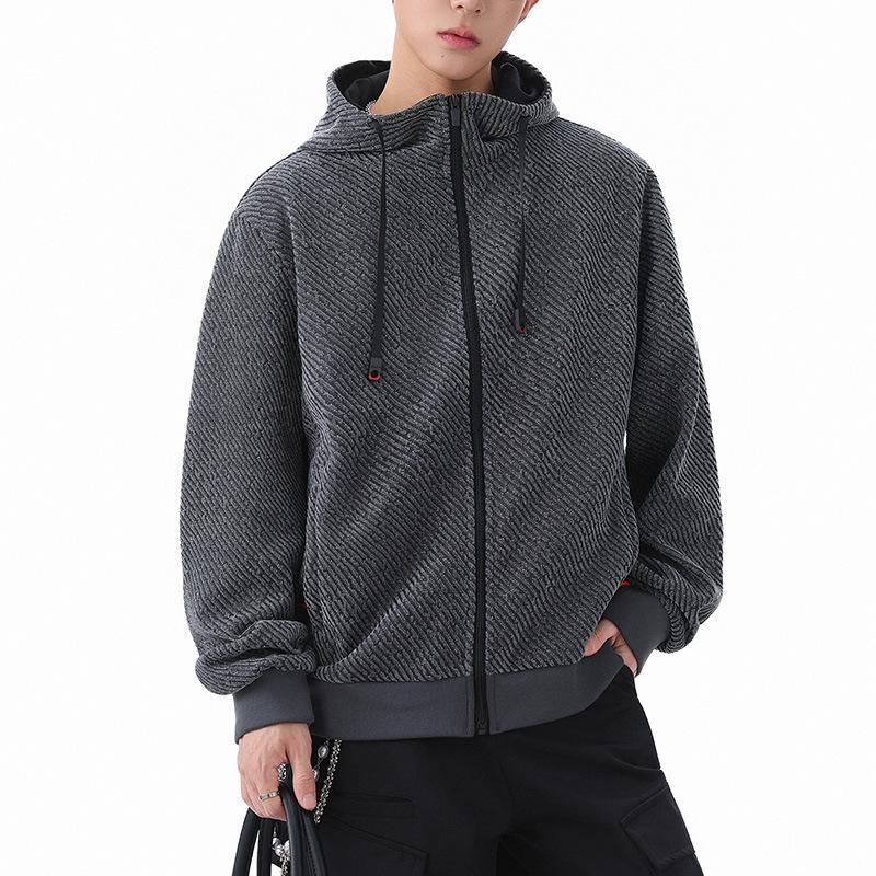 Men's 2025 Spring/Autumn Trendy Versatile Plus-Size Korean Style Hooded Jacket