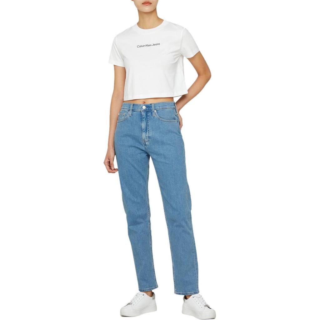 Calvin Klein Однотонная футболка с коротким рукавом, женские топы, белая J224288-YAF