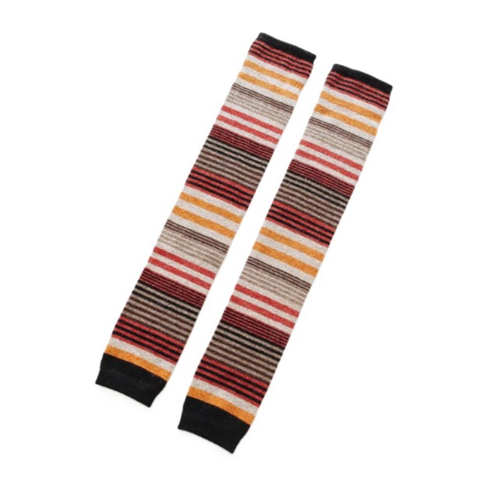 Colorful Wool Ruffle Socks Thick Striped Socks Fashion Knitted Leg Warmers Women