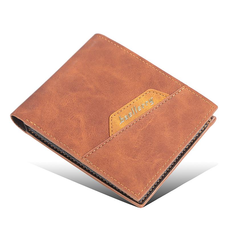 Мужской короткий кошелек из искусственной кожи, винтажный кошелек с держателем для карт, деловые кошельки