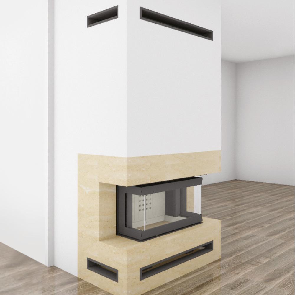 Steel fireplace KRATKI NBC 680/280 7 kW Ø 160 Lift-up self closing door
