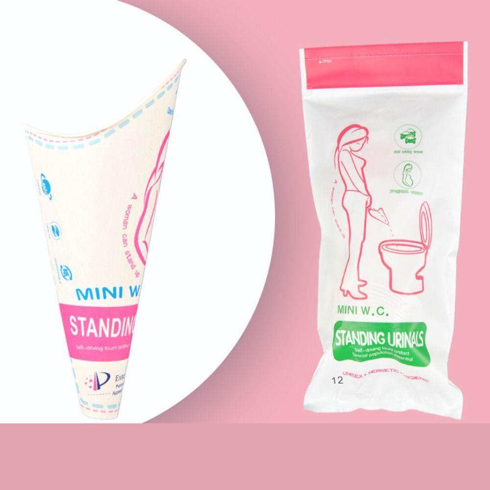 12pcs Waterproof Disposable Paper Urinal Leak-Proof Standing Pee Cup Paper Urinal Toilet Camping