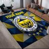 Custom Name,Fenerbahce Spor Kulubu Home Sofa Decoration for Living Room & Bedroom, Non‑Slip Play Flannel Floor Mat for Game Room
