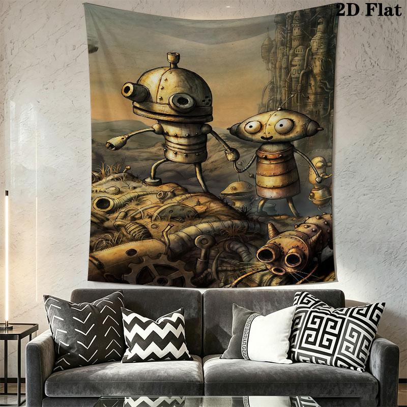 Machinarium Wall Hanging Printed Fabric Blanket Decorative Tapestries for Bedroom Living Room Home Decor