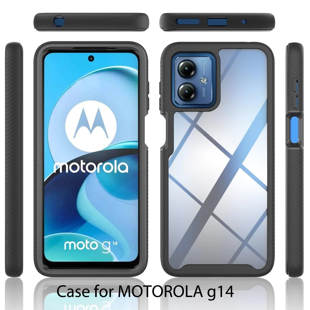 Чехол Armor для Motorola G84 G14 G53 G23 G13 G82 G62 G52 G42 G32 G22 E20 E13 G60S G31 51 71 50 Жесткий чехол Otter Box HD Прозрачная задняя крышка из ТПУ с рамкой