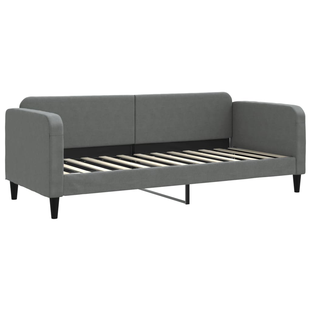 Pull Out Daybed Dark Grey 80 x 200 cm Fabric