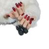 30 pieces Wearable nail patch Nail art Wearable nail Red cat eye white fake nail extension Removable nail