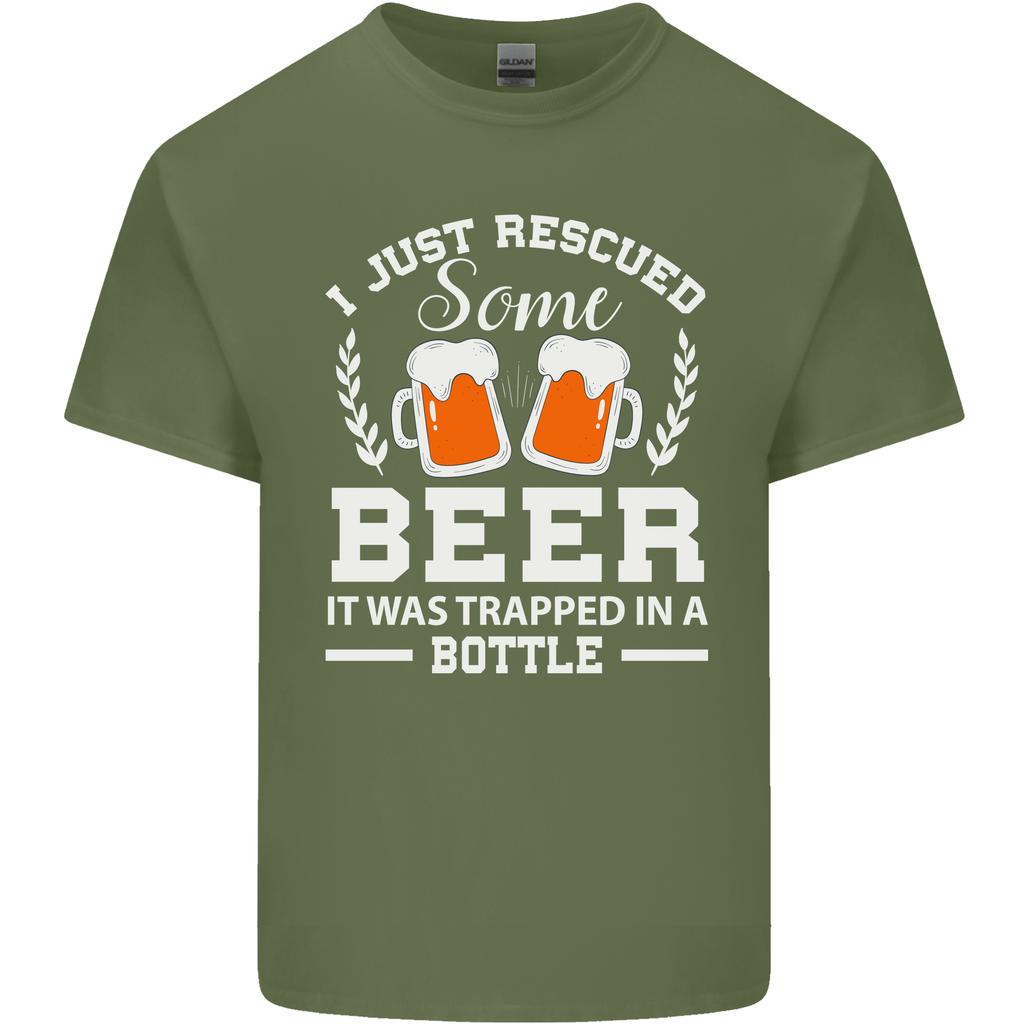 Rescued Some Beer Funny Alcohol Larger Unisexs Light Cotton TShirt