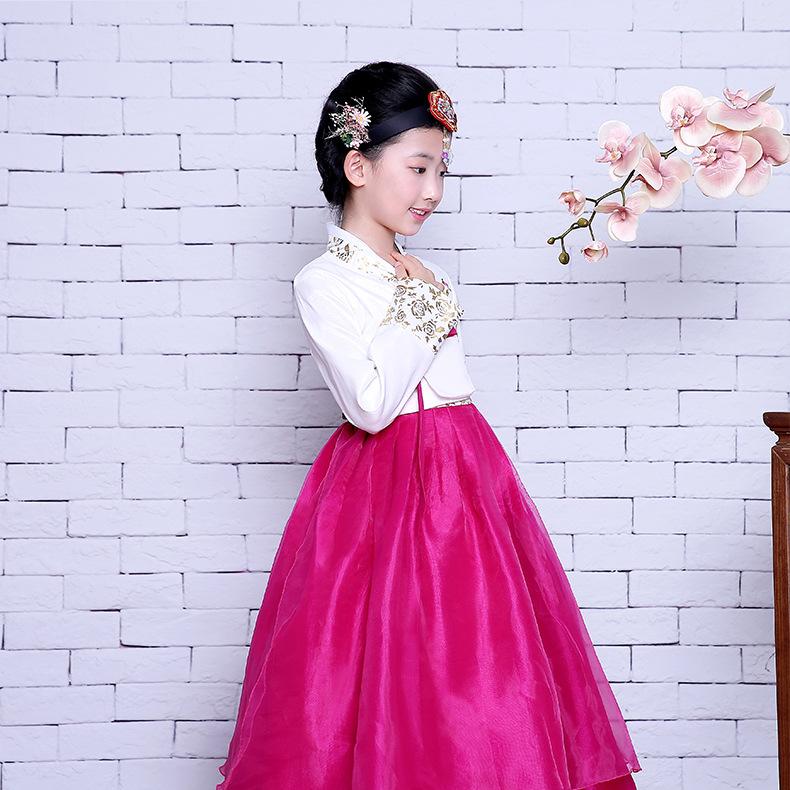 Детский костюм ханбок с вышивкой, корейский костюм, студенческое платье ханбок для выступления на фестивале, платье для выступлений