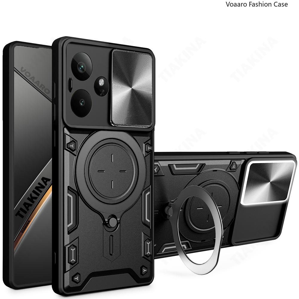 Чехол-книжка Slide Lens Armor для OPPO Realme GT7 Чехол для Realme GT 7 Pro 6T Neo6 SE 5G Чехол Магнитный держатель-кольцо Полное покрытие