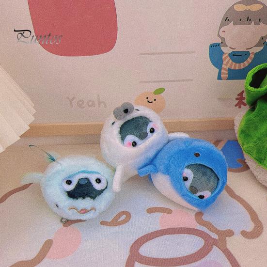 Keychain Pendant Decorative Plush Stuffed No Odor Stainless Chain Bag Decoration Soft Touch Whale Penguin Seal Keychain Plush Doll Car Decor Stuff