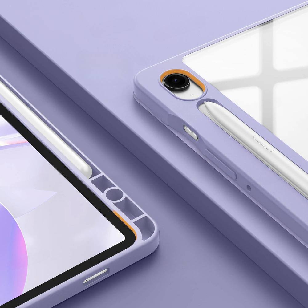 Case for Samsung Galaxy Tab S10 Lite / S10 FE / S9 FE, Smartcase Hybrid, with stylus holder, Marble purple