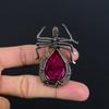 Рубиновый кулон Ювелирные изделия из драгоценных камней, Кулон ручной работы, обернутый медной проволокой 999 пробы, Ювелирные изделия новейшего дизайна