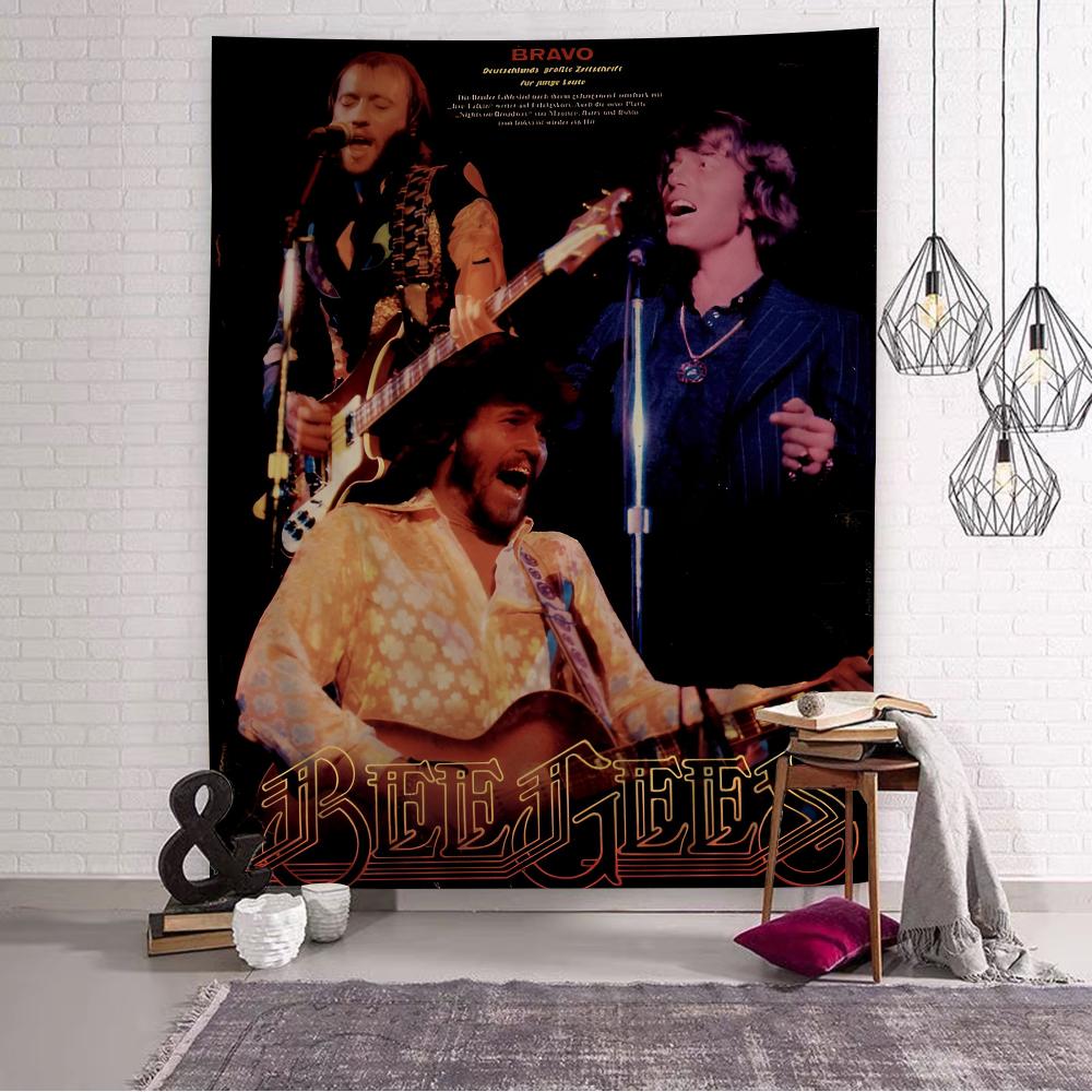 Bee Gees Band Hanging Bohemian Tapestry Hanging Tarot Hippie Wall Rugs Dorm Wall Hanging Home Decor