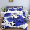 Football Duvet Cover Set King Size Simple Black White Comforter Cover 3D Soccer Sport For Kids Boys Girls Polyester Bedding Set