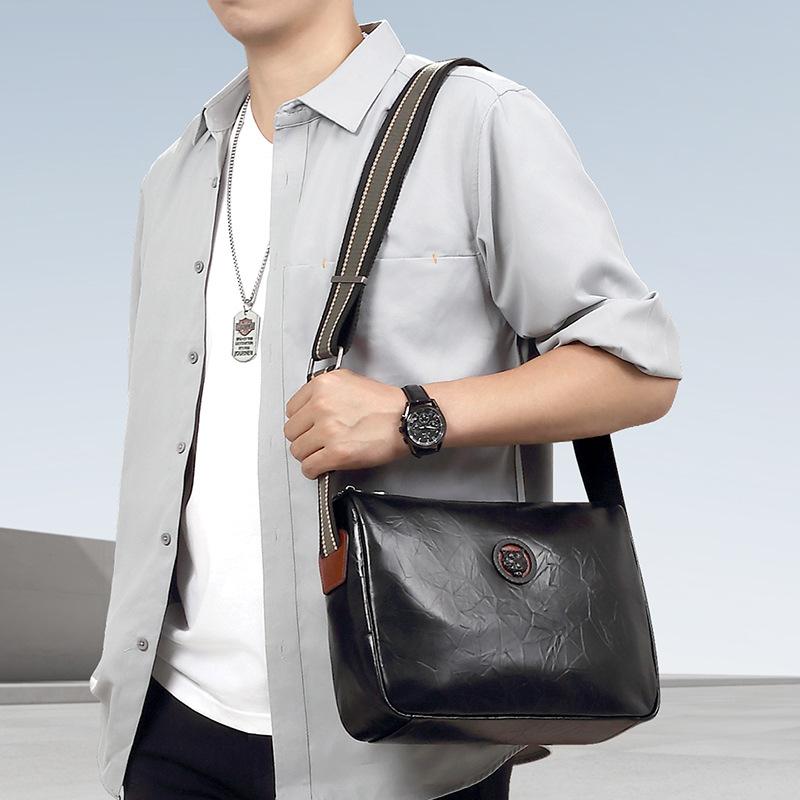 Мужская сумка через плечо из натуральной кожи, повседневная многофункциональная вертикальная сумка через плечо, верхний слой из коровьей кожи, большая вместимость, мужская сумка