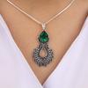 Chrome Diopside Gemstone Silver Pendant 1.8" For Birthday Gift 925 Sterling Silver Jewelry CP-45-3