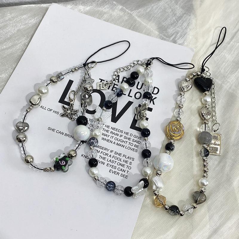 Браслет-цепочка с бисером в виде медведя-щенка для мобильного телефона, ремешок для телефона с защитой от потери, брелок с бусинами и подвеской для Xiaomi, iPhone