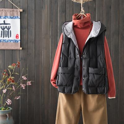 Женский жилет без рукавов с капюшоном, легкий бесшовный белый пуховик с утиным пером, короткий жилет