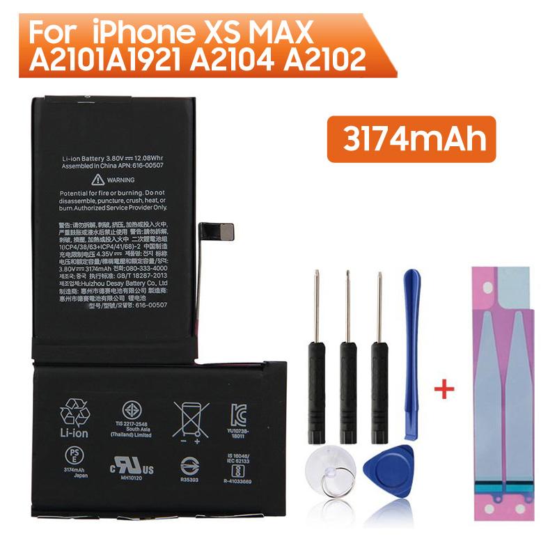 Сменный аккумулятор телефона для iPhone XS MAX A2101A192 A2104 A2102, аккумулятор 3174 мАч + инструменты