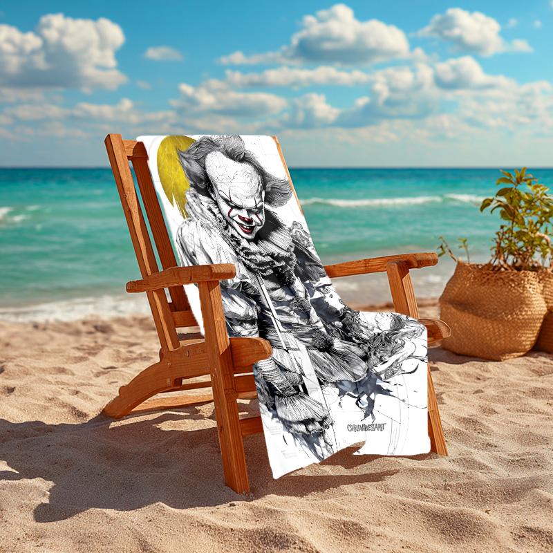 1pc Horror Clown Artwork Marvel Beach Towels Quick Dry Towel Sand Beach Towels Pool for Travel Swim Pool. B731054
