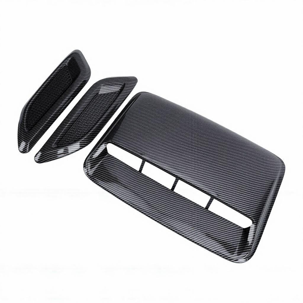 Car Hood Air Flow Vent Decorative Kit Carbon Fiber Pattern Modification Hood Scoop and Side Vents