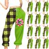 Женские повседневные модные рождественские принтованные повседневные спортивные брюки с эластичной талией и завязками на шнурке