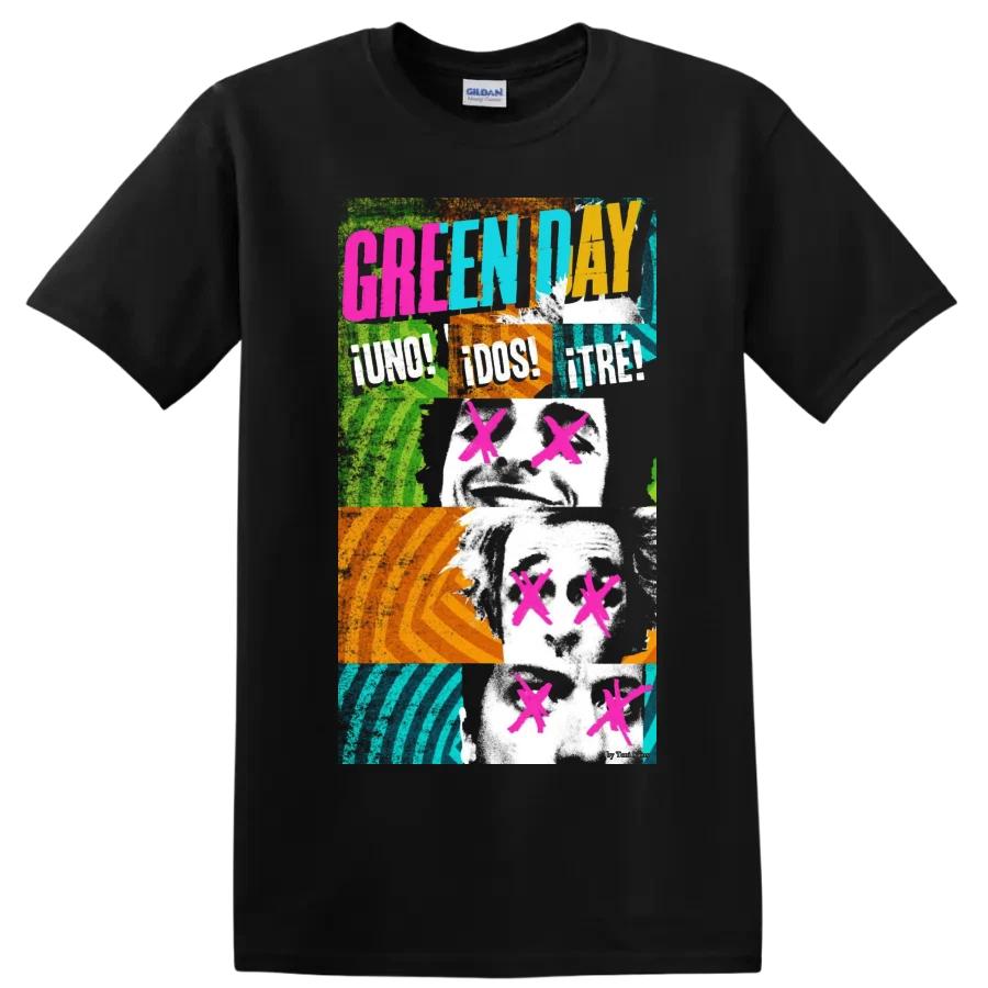 Green Day Рок Музыка Панк Лицо Графический Футболка Концертный Фан Футболка
