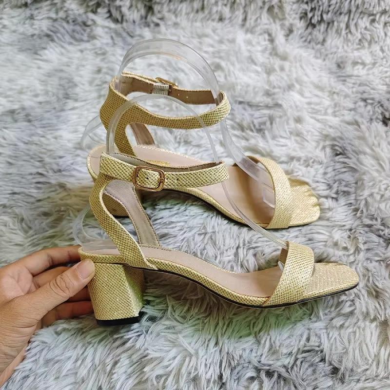 Женские босоножки серебристо-золотистого цвета с открытым носком и ремешком на щиколотке, удобные, с низким блочным каблуком, сексуальные туфли-лодочки для вечернего платья, свадебные туфли