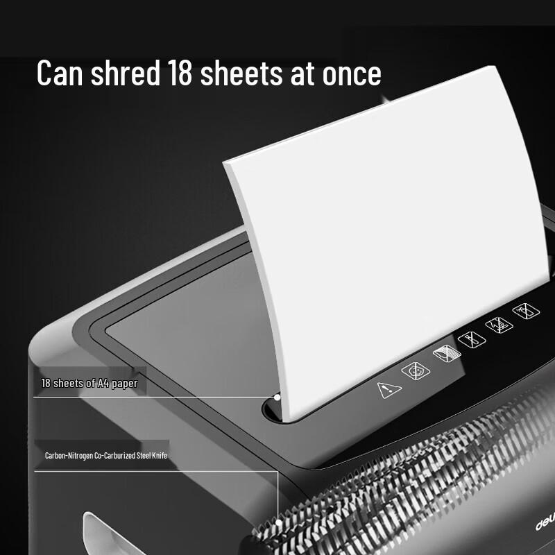 Deli Commercial High-Security Paper Shredder CN plug (adapter included)