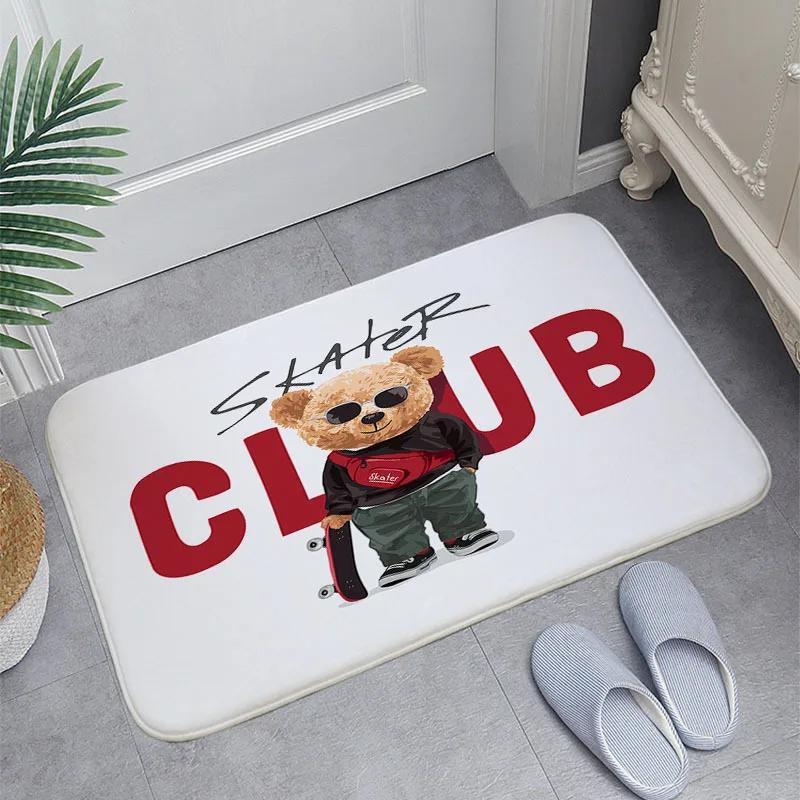 Adorable Cartoon T-Teddy Bear Carpets Welcome Rug Bedroom Leisure Area Carpet Sofa Soft Floor Mat Bedside Non-slip Rugs Doormat