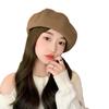 Черный берет женский весна и осень Ins интернет-знаменитость шляпа художника женская летняя маленькая восьмиугольная шляпа большой обхват головы